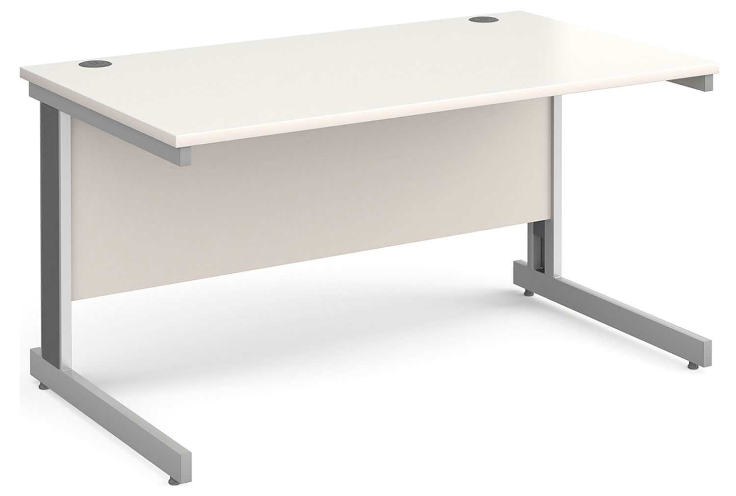 All White Deluxe Rectangular Office Desk, 140wx80dx73h (cm), Fully Installed