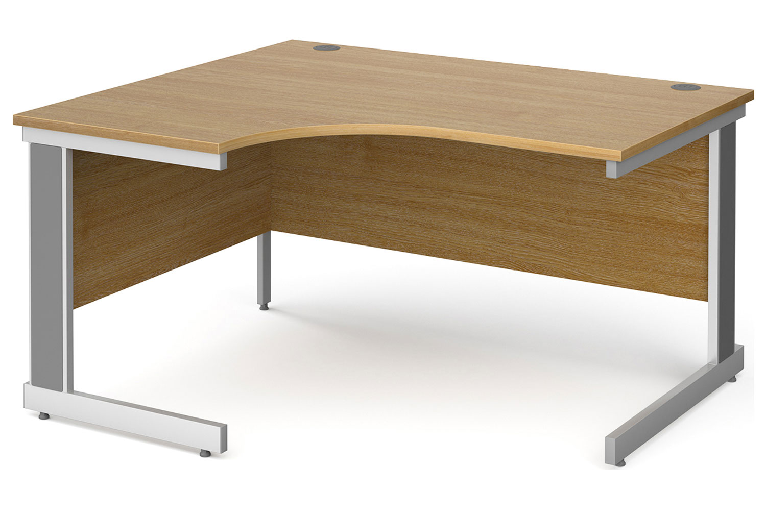 Tully Deluxe Left Hand Ergonomic Office Desk, 140wx120/80dx73h (cm), Oak, Express Delivery