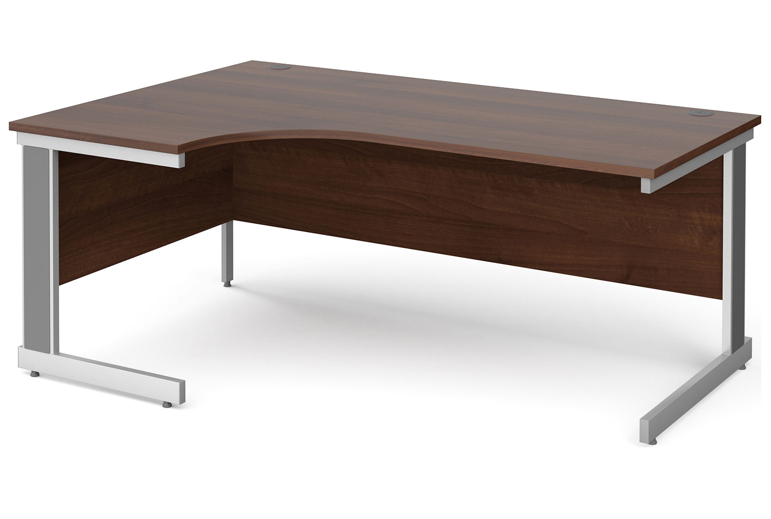 All Walnut Deluxe Left Hand Ergonomic Office Desk, 180wx120/80dx73h (cm), Express Delivery