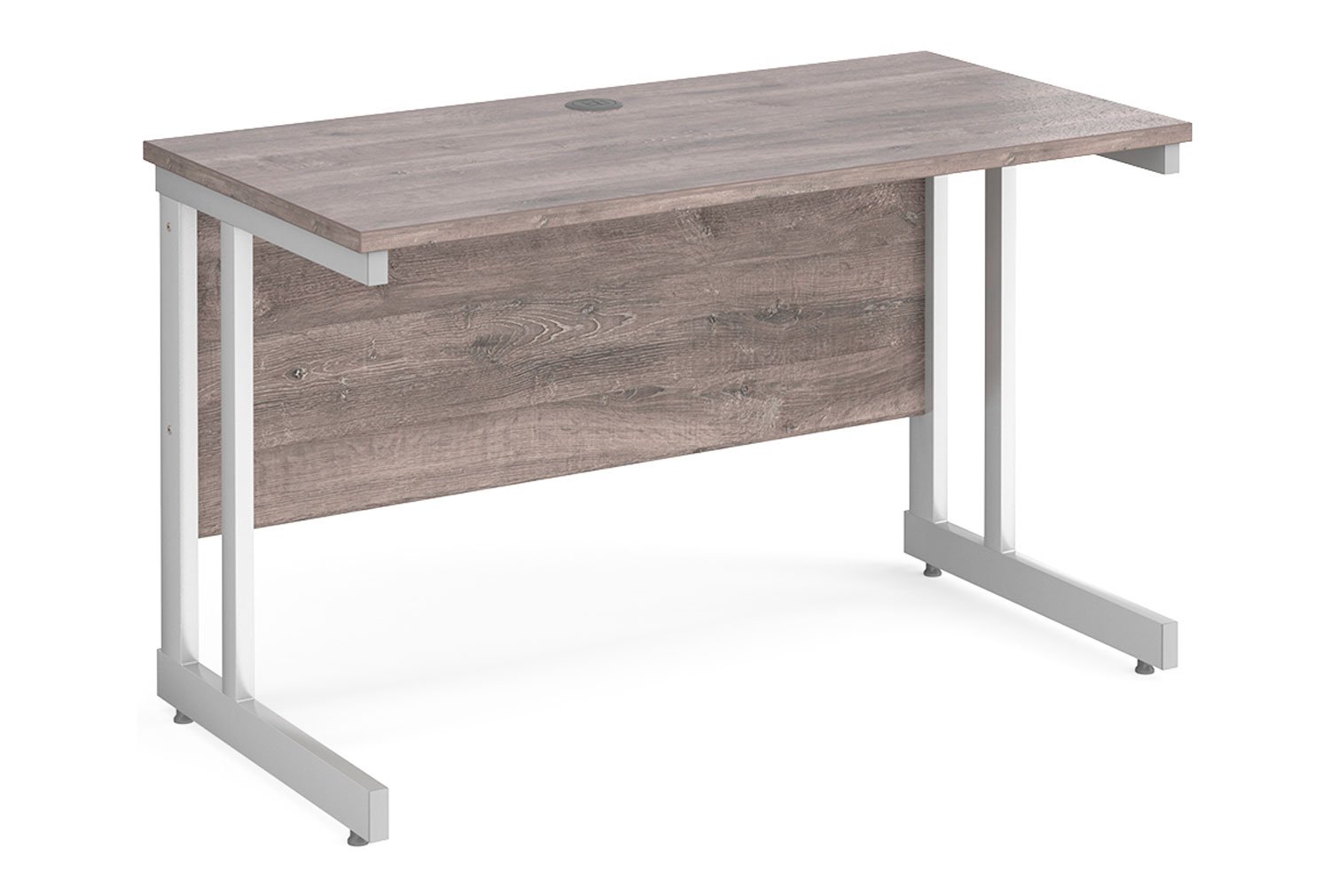All Grey Oak Double C-Leg Narrow Rectangular Desk