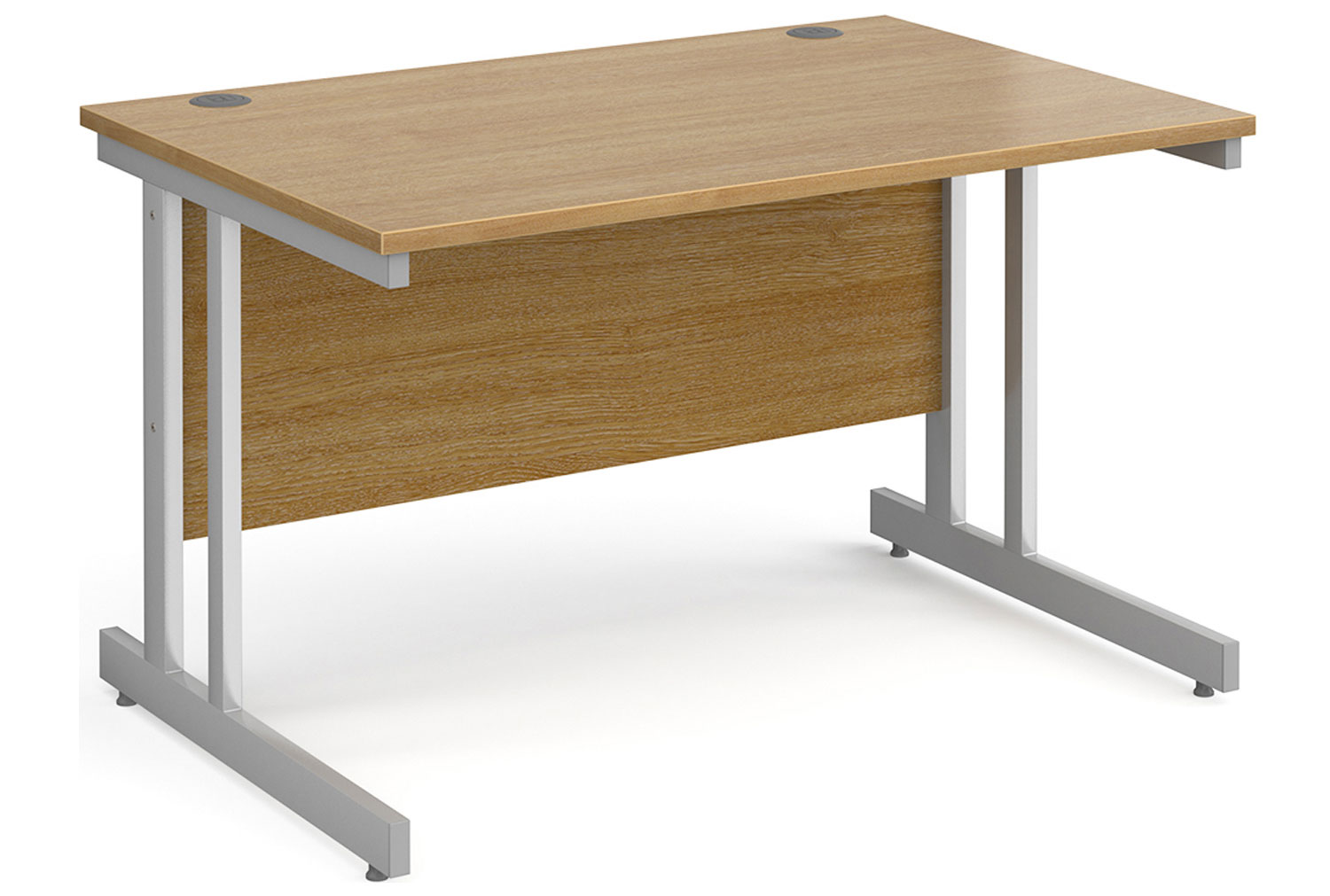 All Oak Double C-Leg Rectangular Office Desk, 120wx80dx73h (cm)