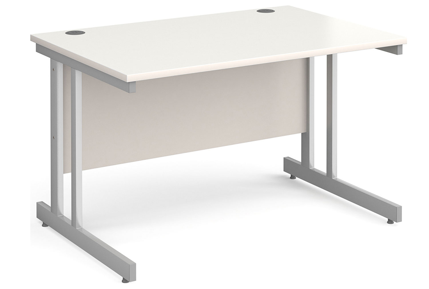 All White Double C-Leg Rectangular Office Desk, 120wx80dx73h (cm), Express Delivery