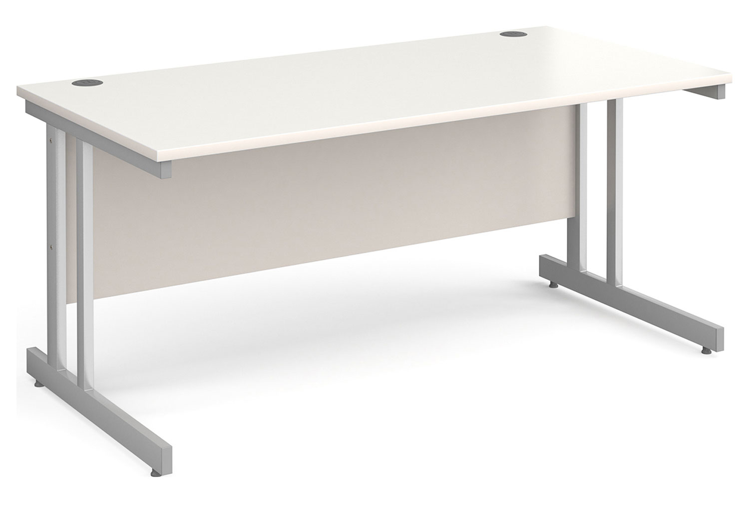 All White Double C-Leg Rectangular Office Desk, 160wx80dx73h (cm)