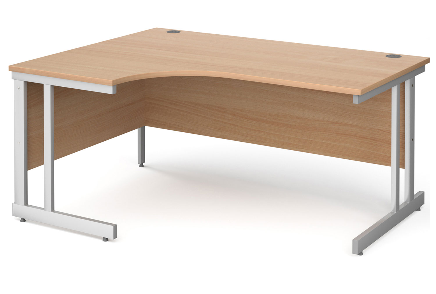 Tully II Left Hand Ergonomic Office Desk, 160wx120/80dx73h (cm), Beech, Express Delivery