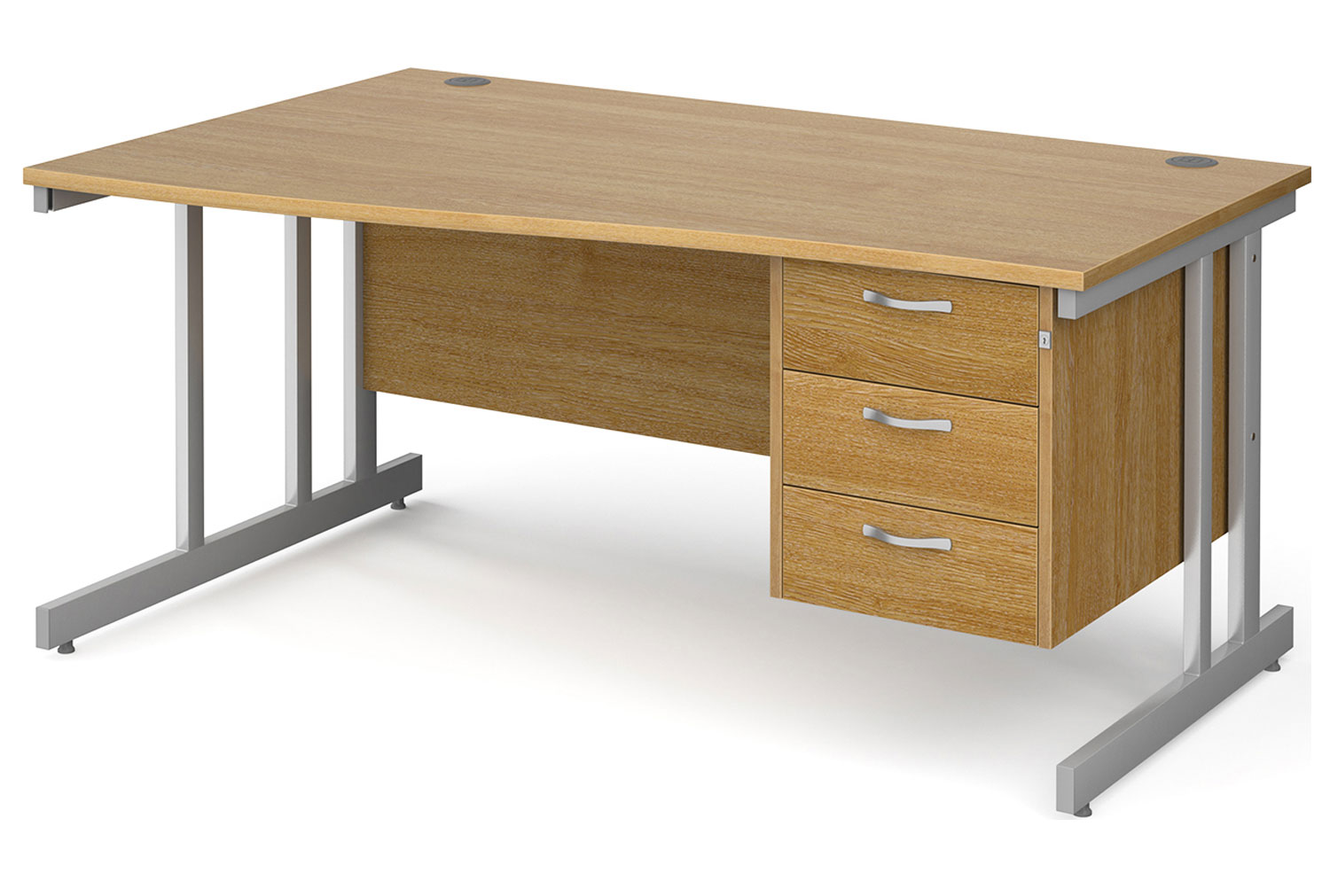 Tully II Left Hand Wave Desk 3 Drawers