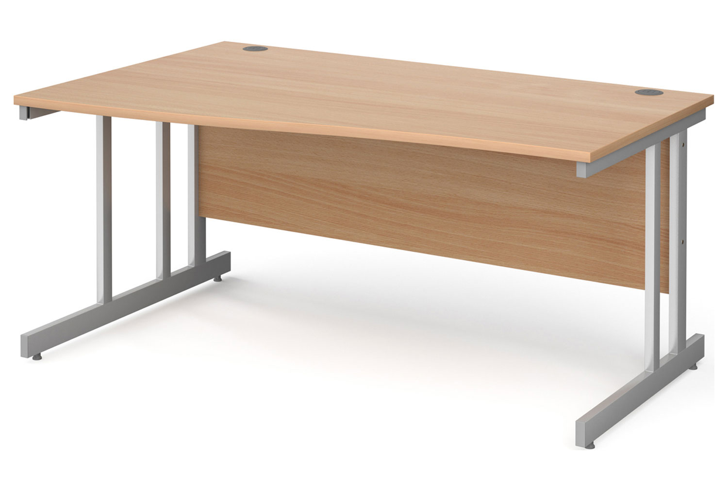 Tully II Left Hand Wave Office Desk, 160wx99/80dx73h (cm), Beech, Express Delivery