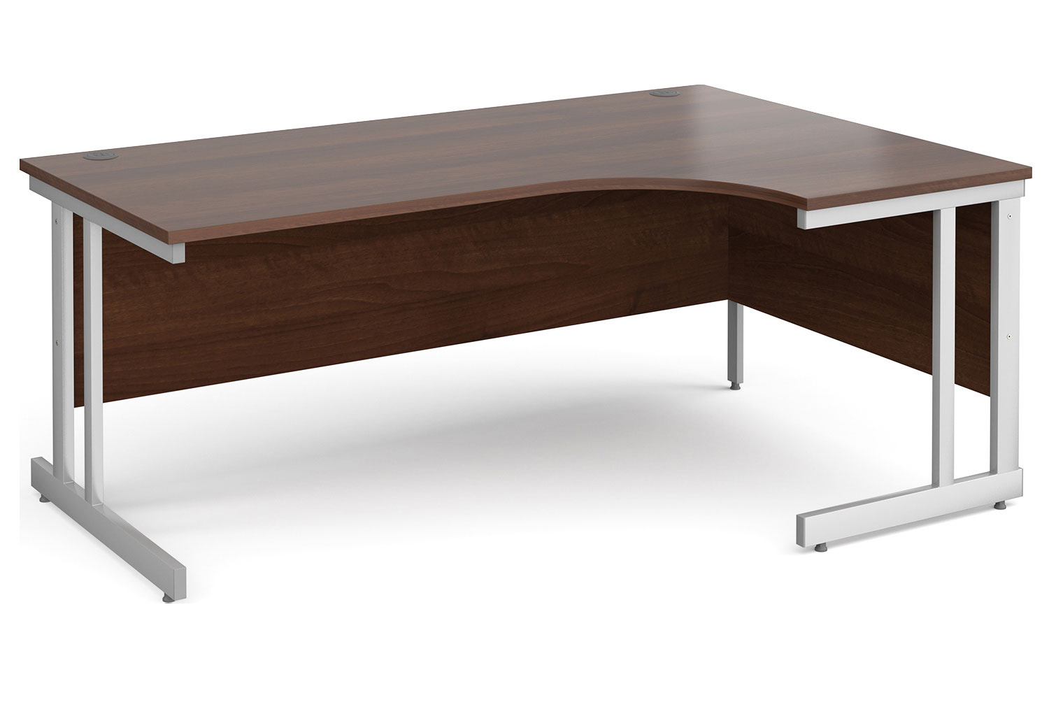 All Walnut Double C-Leg Ergonomic Right Hand Office Desk, 180wx120/80dx73h (cm), Express Delivery