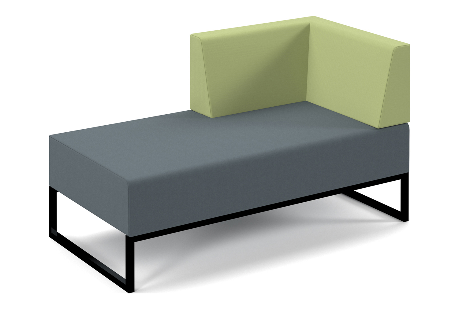Fuse 2 Tone Double Bench With Left Arm And Back, Elapse Grey Seat/Endurance Back, Fully Installed