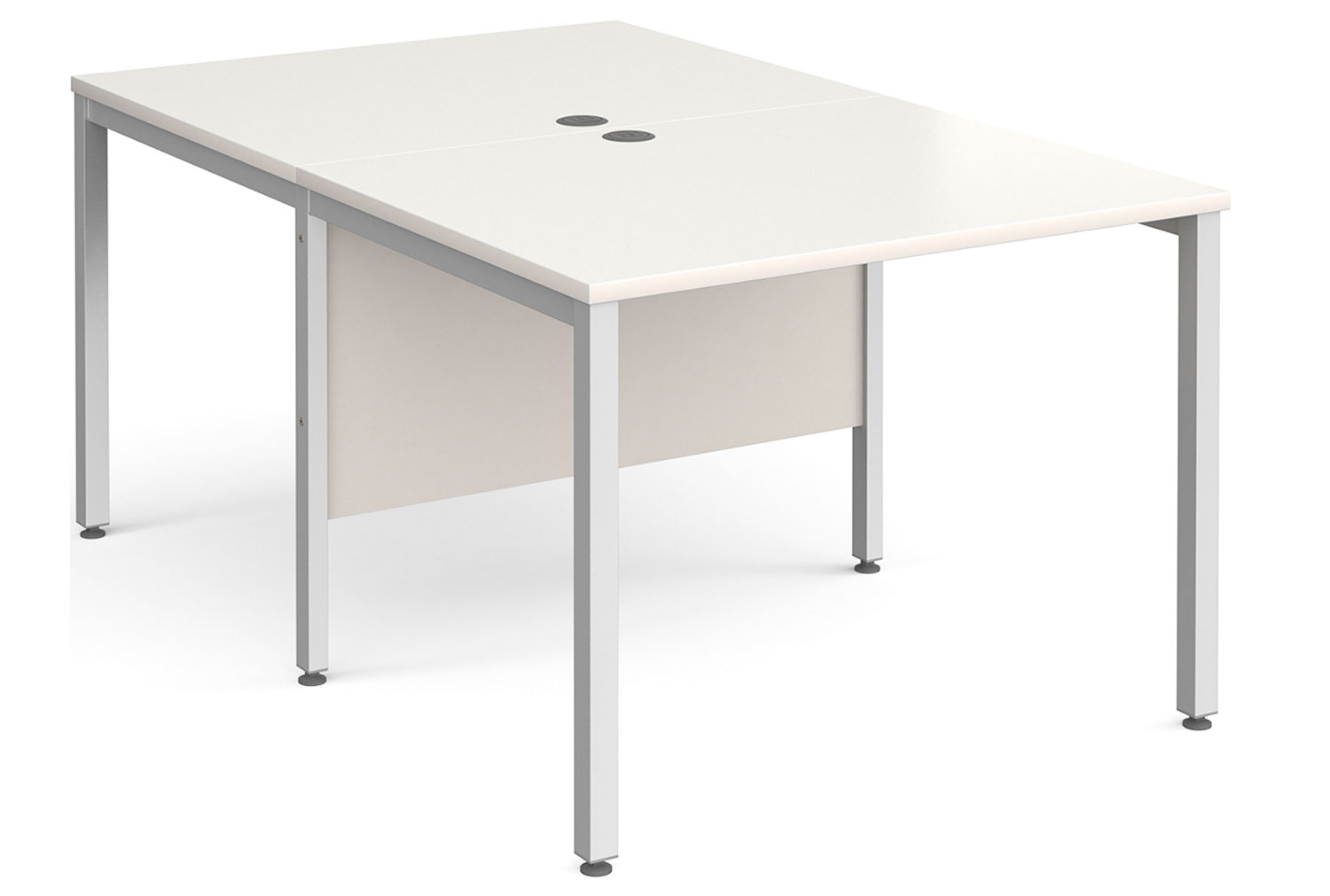 All White Bench Back 2 Back Office Desk, 100wx160dx73h (cm), Express Delivery
