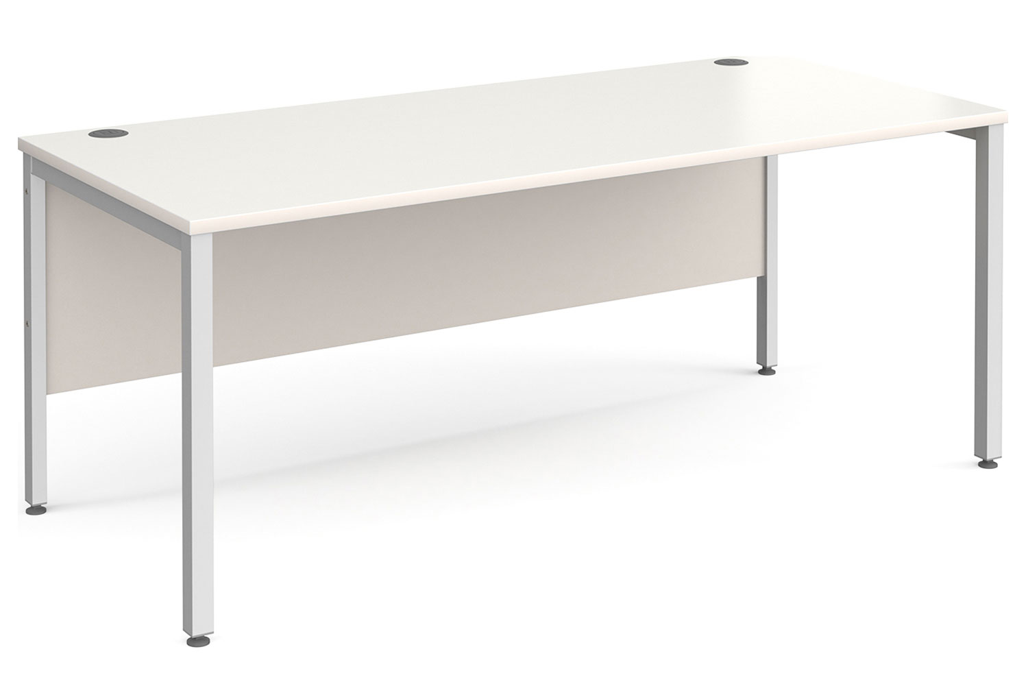 All White Bench Rectangular Office Desk, 180wx80dx73h (cm), Fully Installed