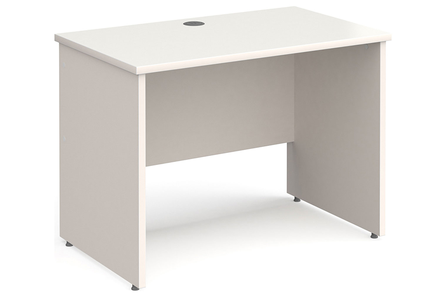 All White Panel End Narrow Rectangular Office Desk, 100wx60dx73h (cm)