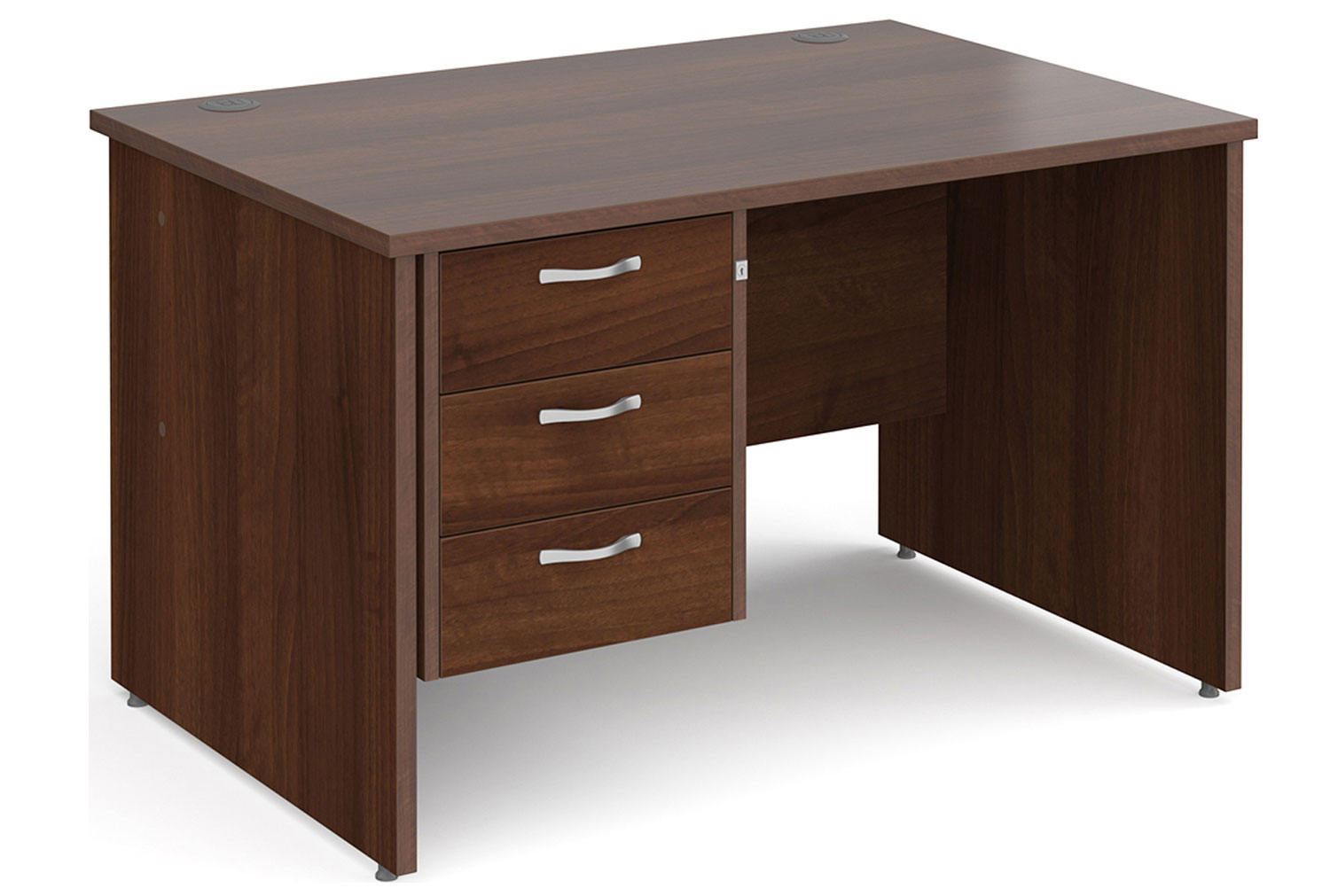 All Walnut Panel End Clerical Office Desk 3 Drawers, 120wx80dx73h (cm), Express Delivery