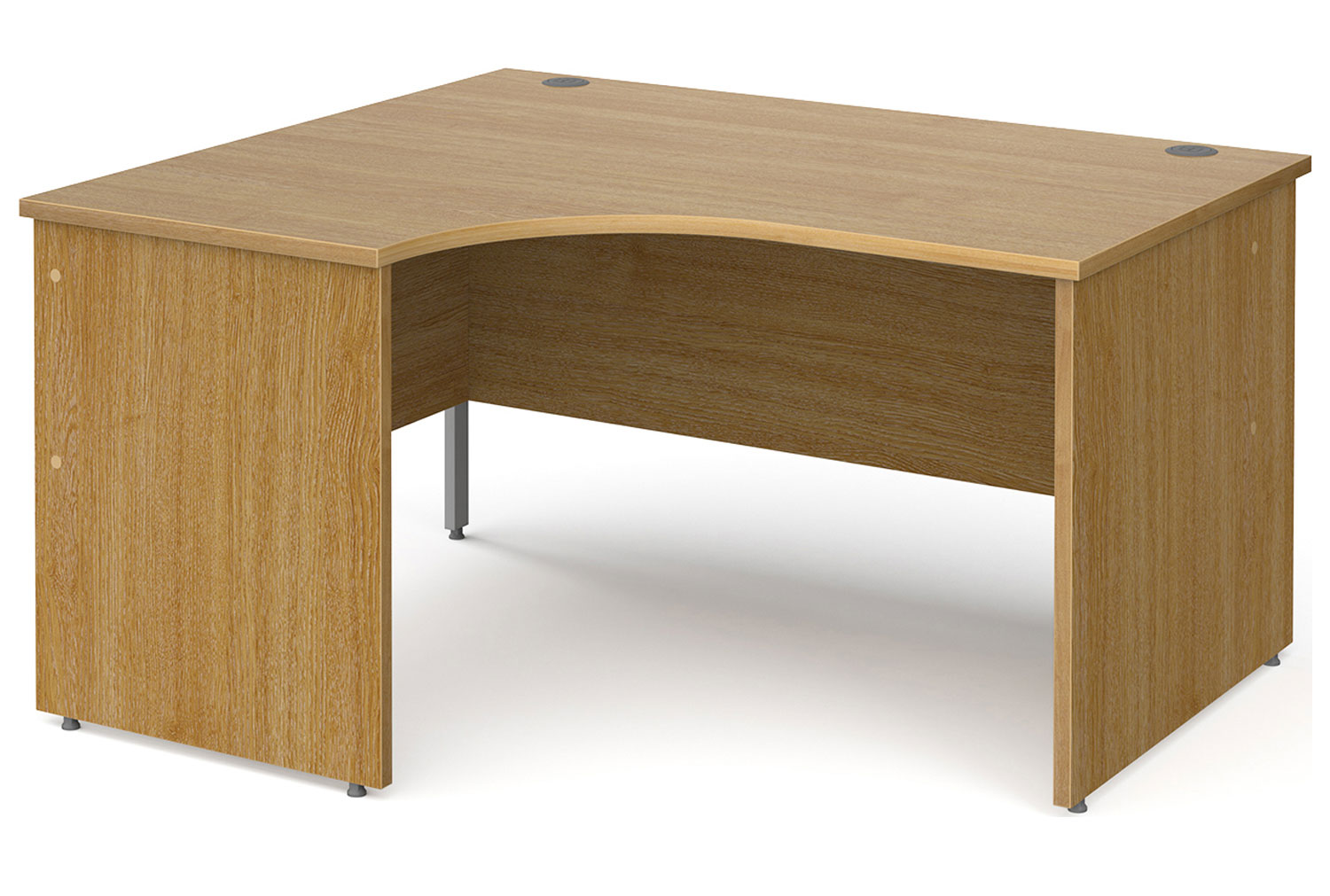 Tully Panel End Left Hand Ergonomic Office Desk, 140wx120/80dx73h (cm), Oak, Fully Installed