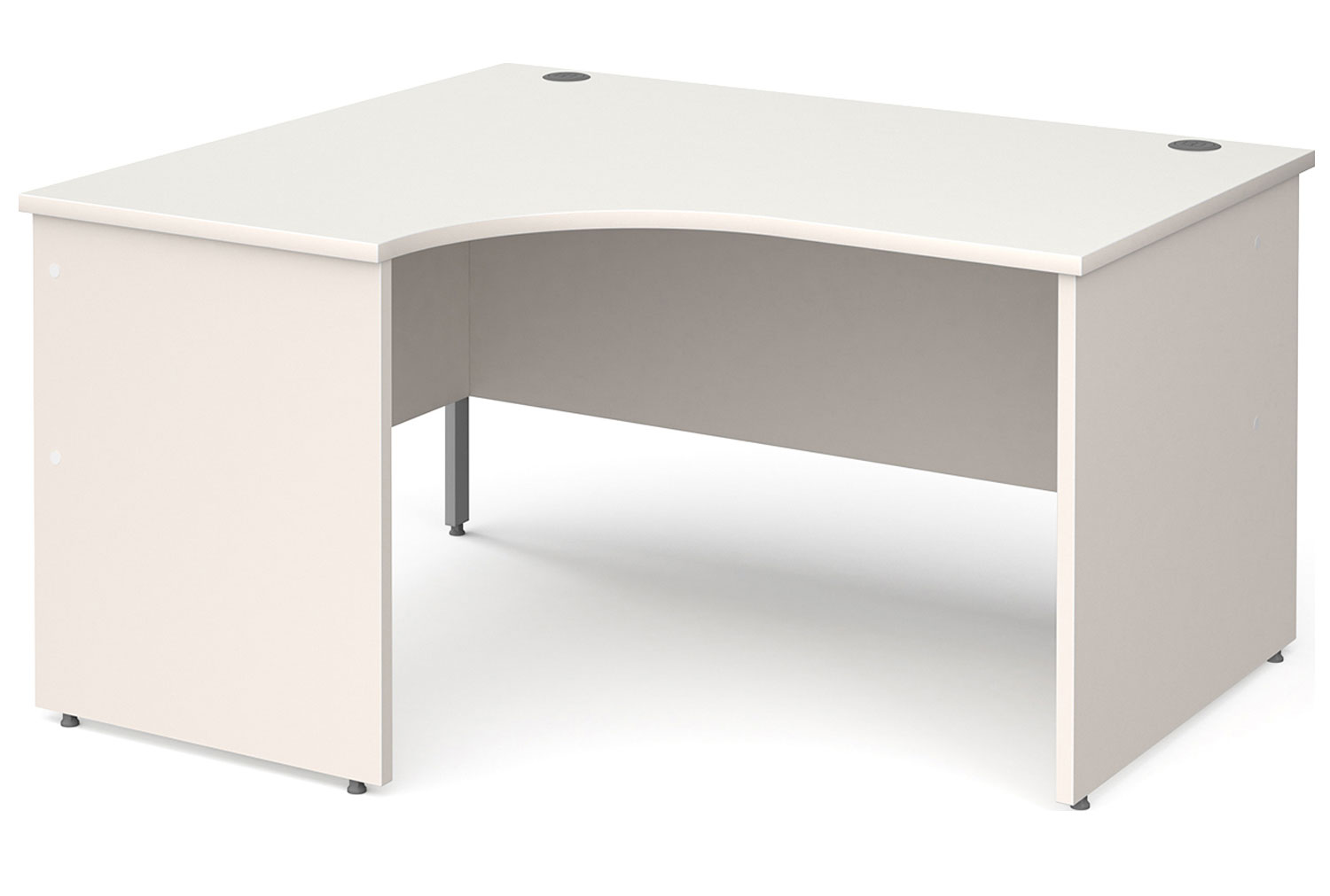 Tully Panel End Left Hand Ergonomic Office Desk, 140wx120/80dx73h (cm), White