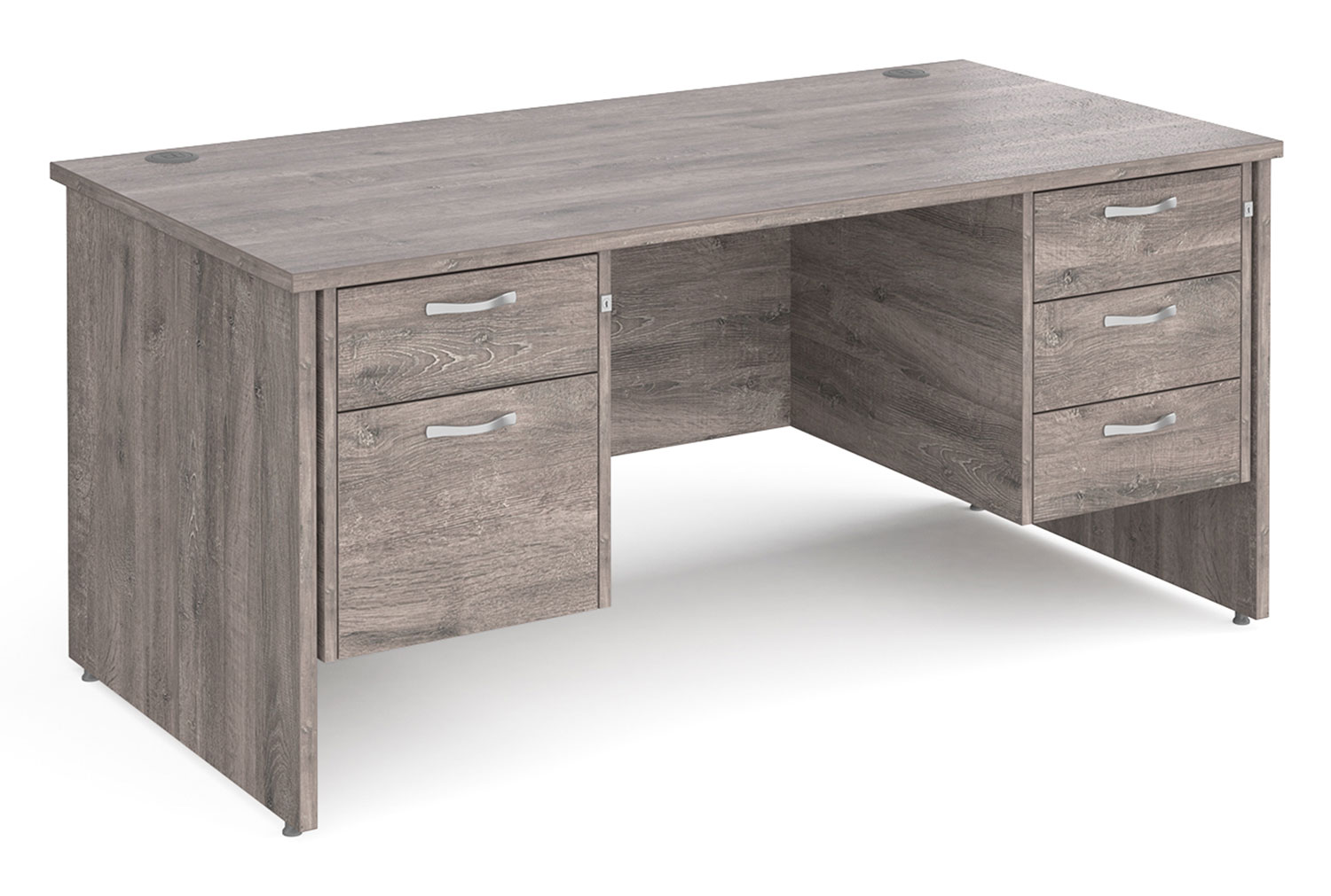 All Grey Oak Panel End Executive Office Desk 2+3 Drawers, 160wx80dx73h (cm), Fully Installed