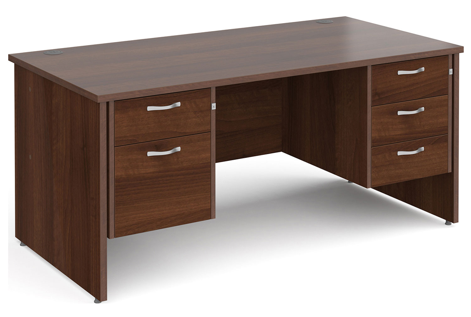 All Walnut Panel End Executive Office Desk 2+3 Drawers, 160wx80dx73h (cm), Fully Installed