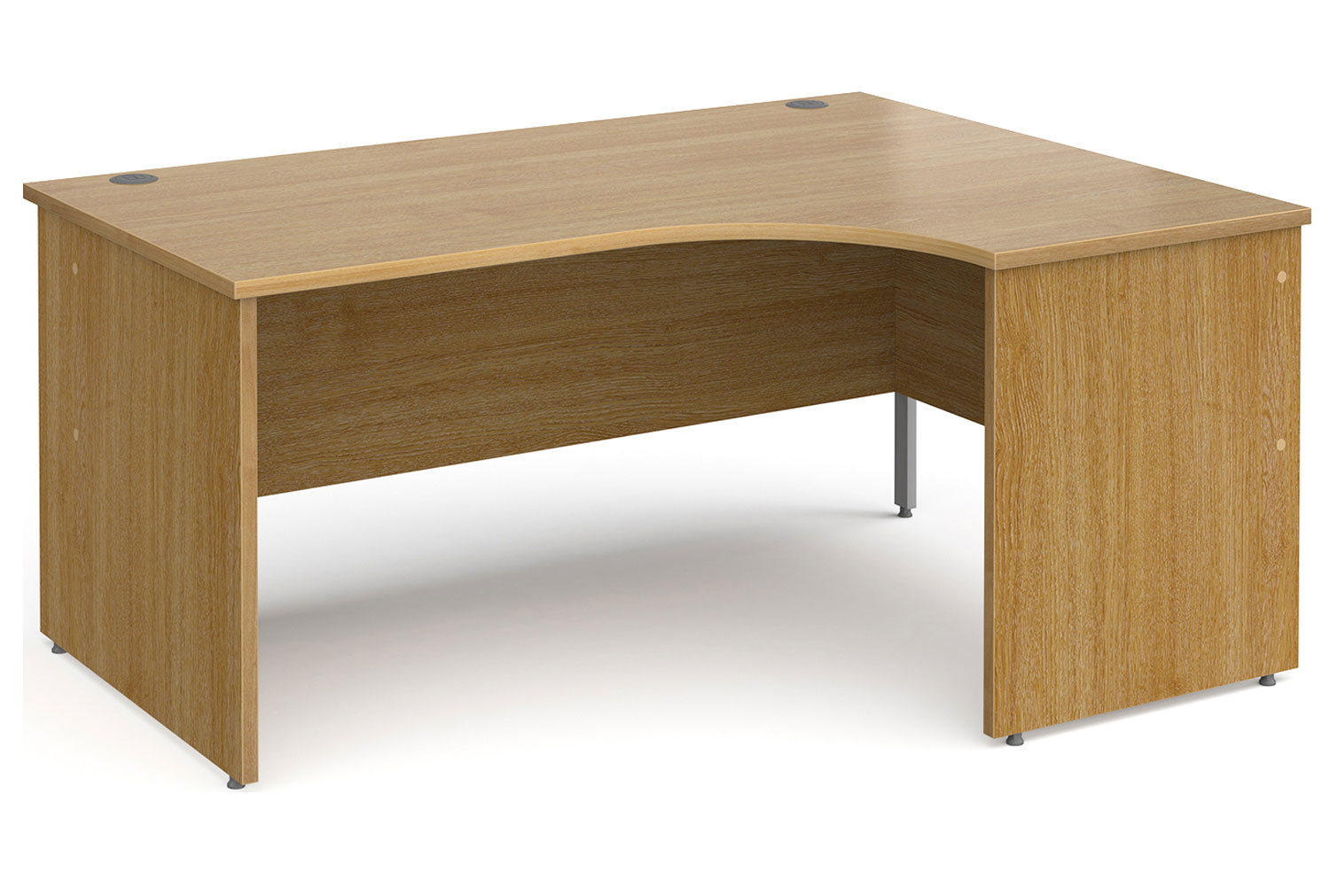 All Oak Panel End Right Hand Ergonomic Office Desk, 160wx120/80dx73h (cm), Express Delivery
