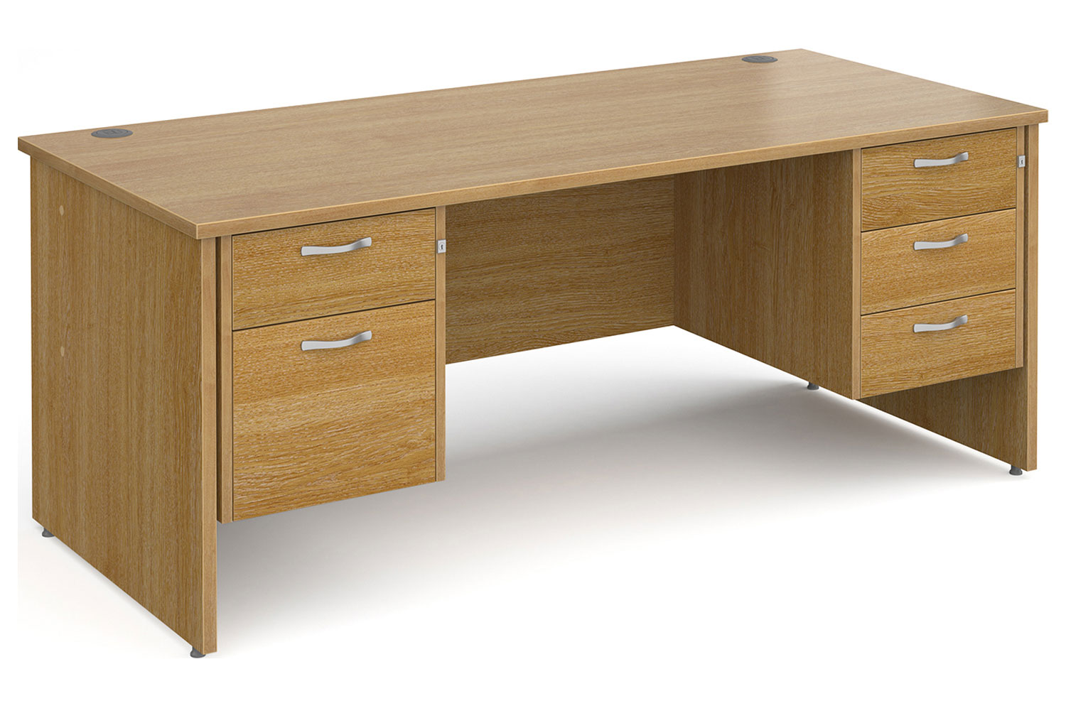 All Oak Panel End Executive Office Desk 2+3 Drawers, 180wx80dx73h (cm), Fully Installed