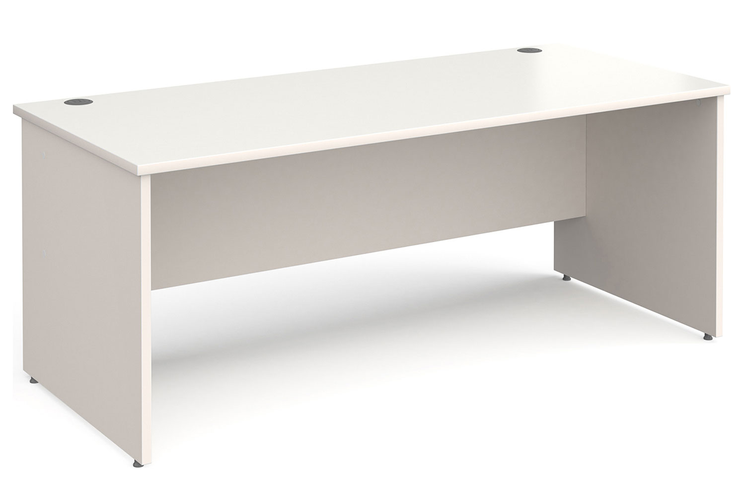 Tully Panel End Rectangular Office Desk, 180wx80dx73h (cm), White