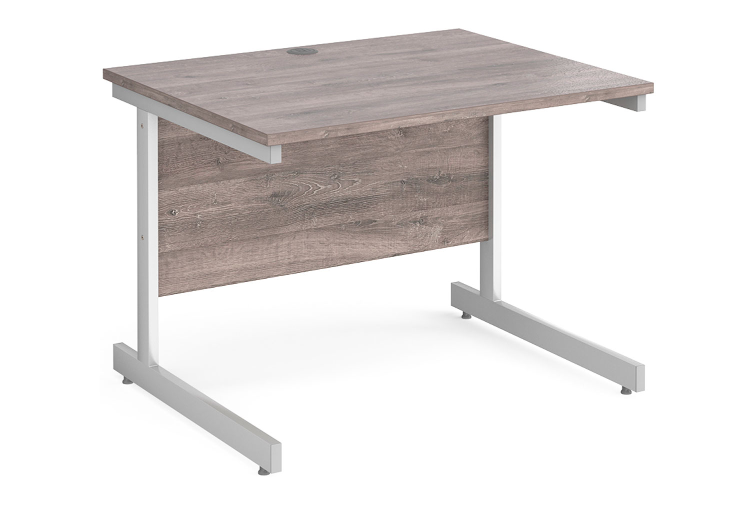 Tully I Rectangular Office Desk, 100wx80dx73h (cm), Grey Oak, Fully Installed