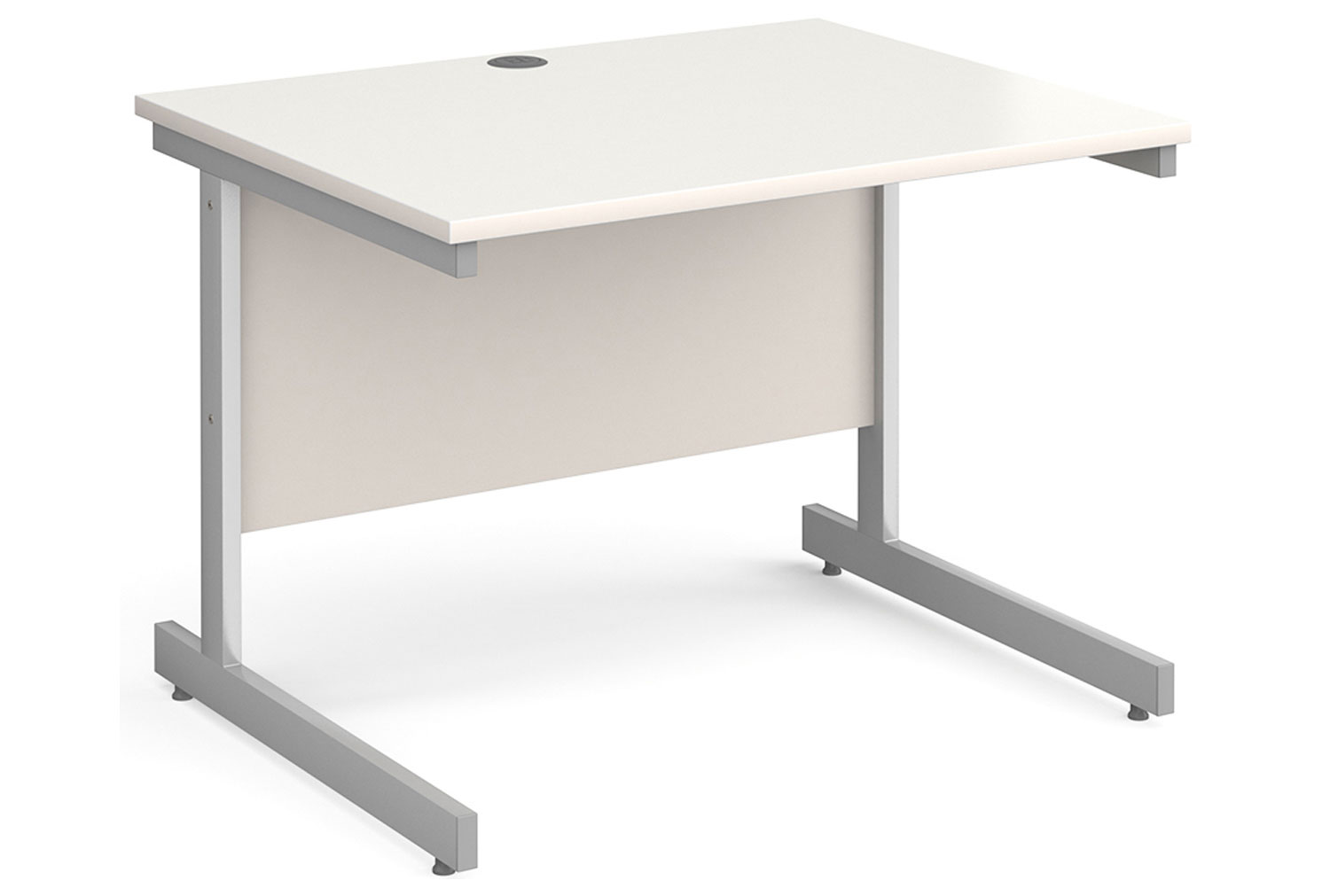 Thrifty Next-Day Rectangular Office Desk White, 100wx80dx73h (cm), Express Delivery