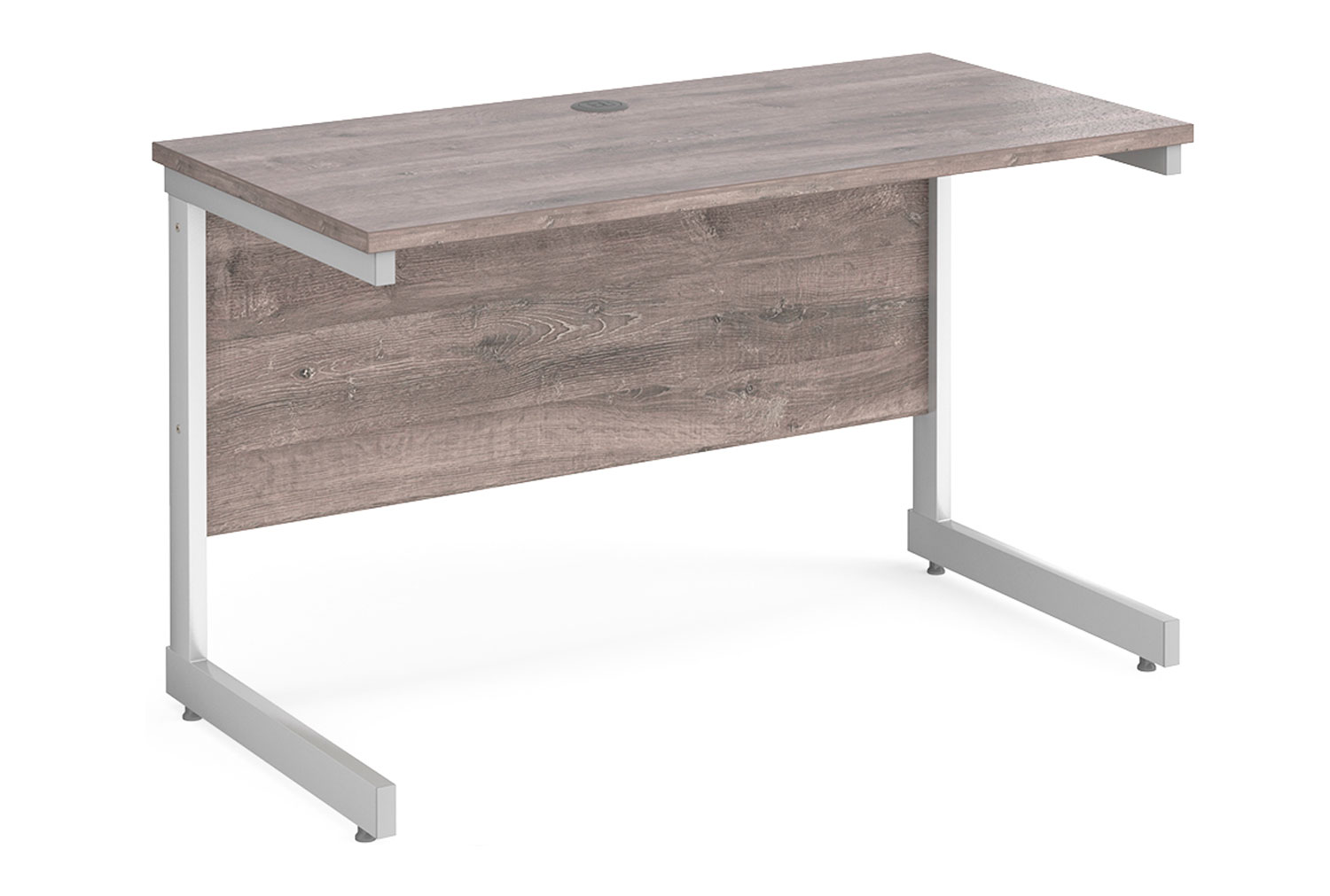Tully I Narrow Rectangular Office Desk, 120w60dx73h (cm), Grey Oak, Fully Installed