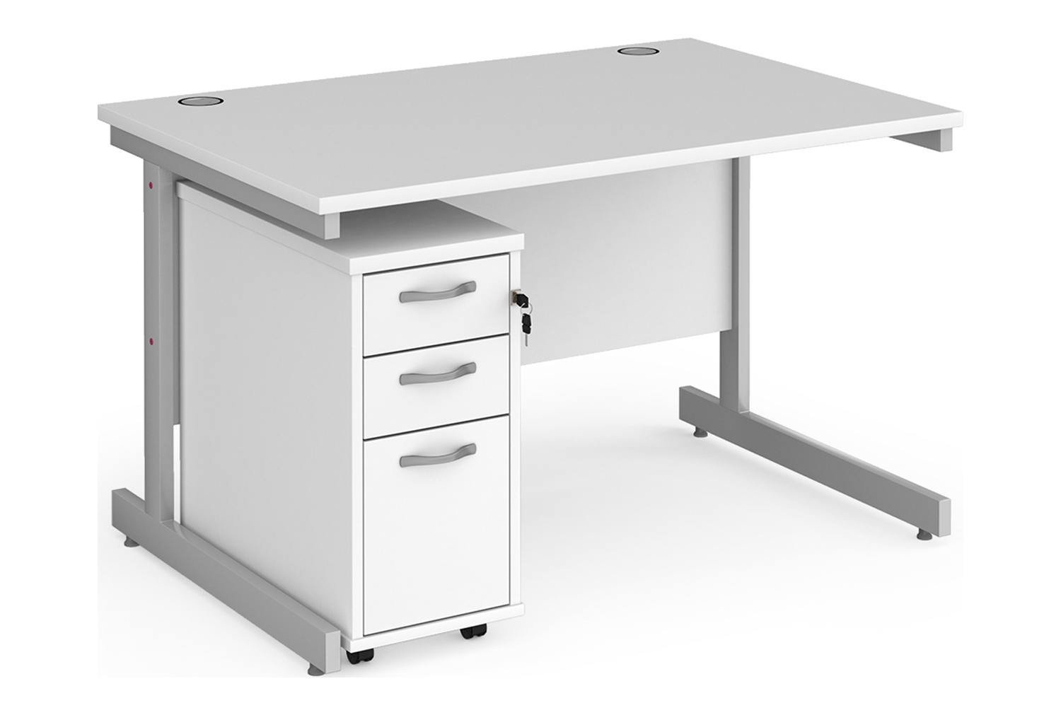 All White Office Desk Bundle Deal 3, 120wx80dx73h (cm), Express Delivery
