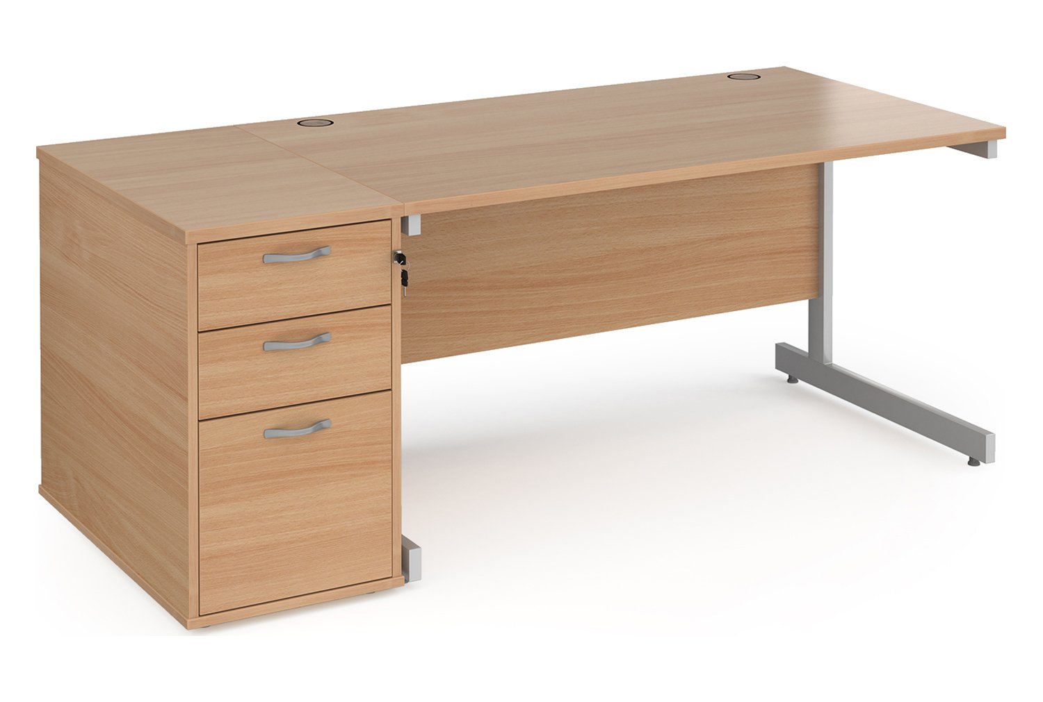 All Beech Office Desk Bundle Deal 5, 140wx80dx73h (cm), Fully Installed