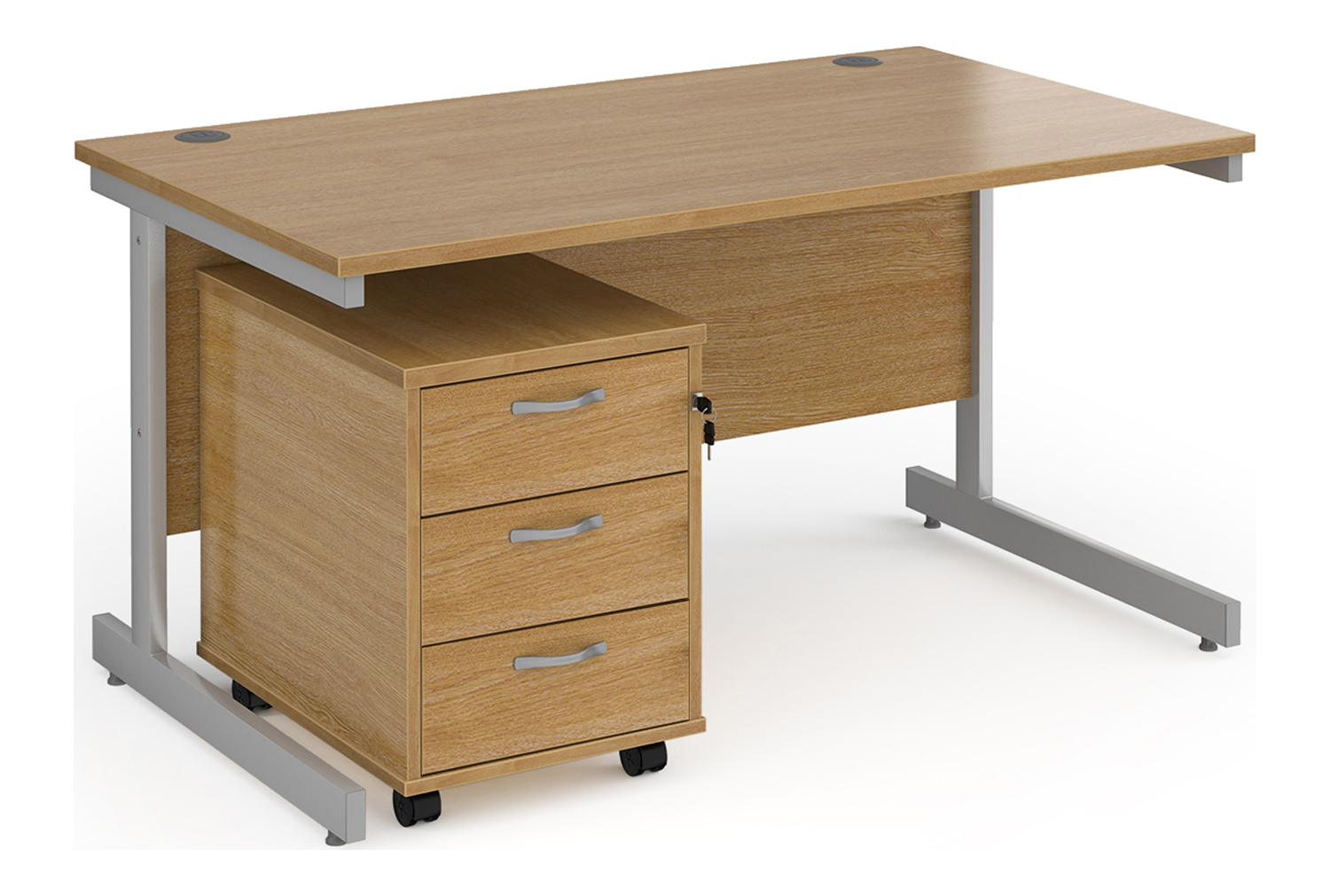 Tully I Office Desk Bundle Deal 2, 140wx80dx73h (cm), Oak, Fully Installed