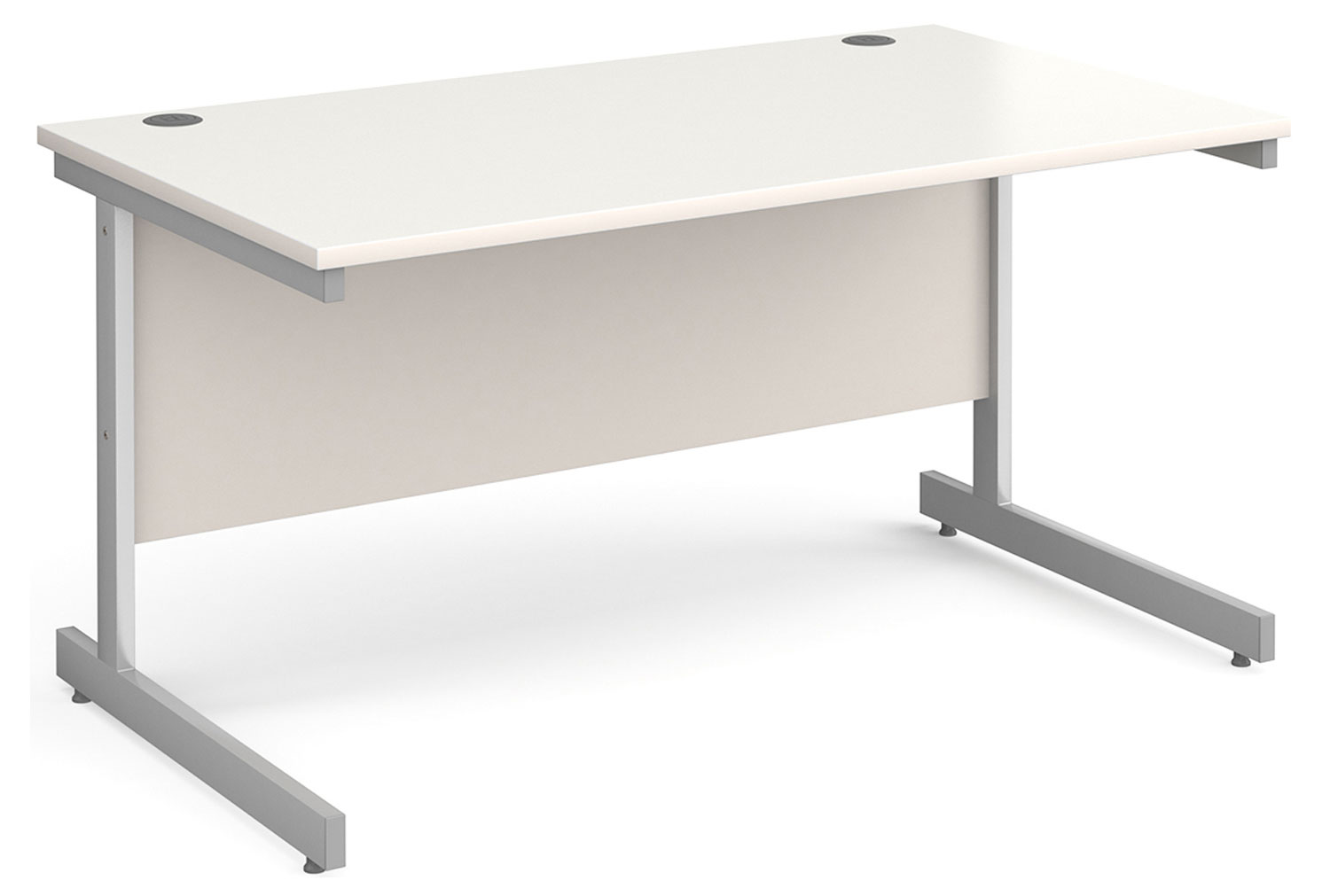 Thrifty Next-Day Rectangular Office Desk White, 140wx80dx73h (cm), Express Delivery