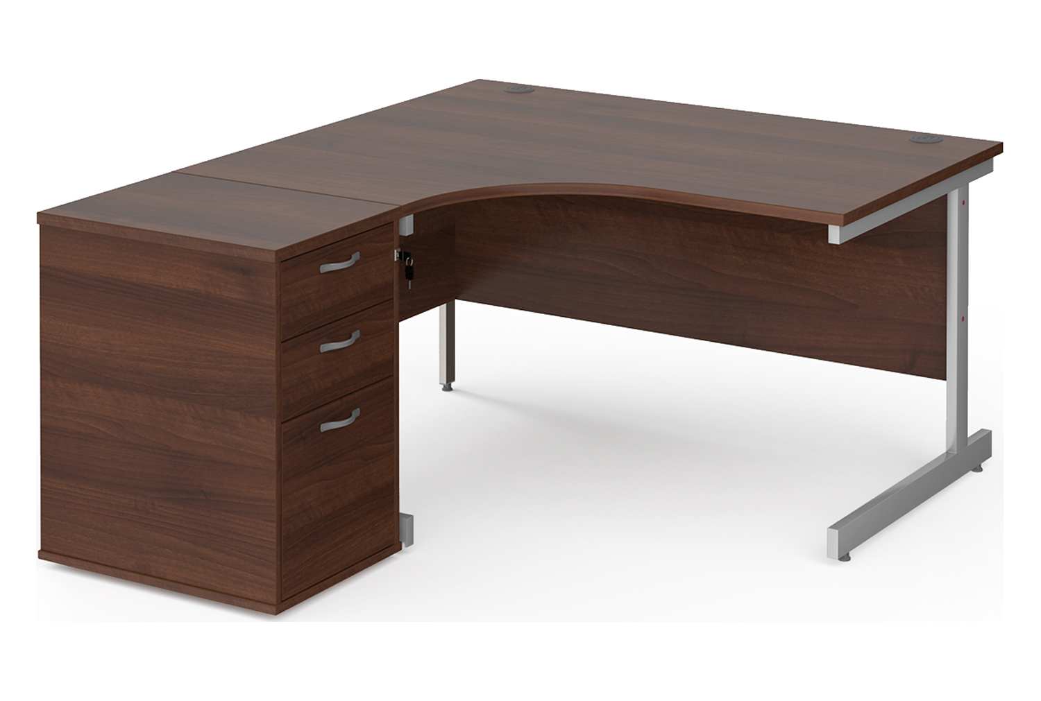 All Walnut Office Desk Bundle Deal 15, 140wx120/80dx73h (cm)