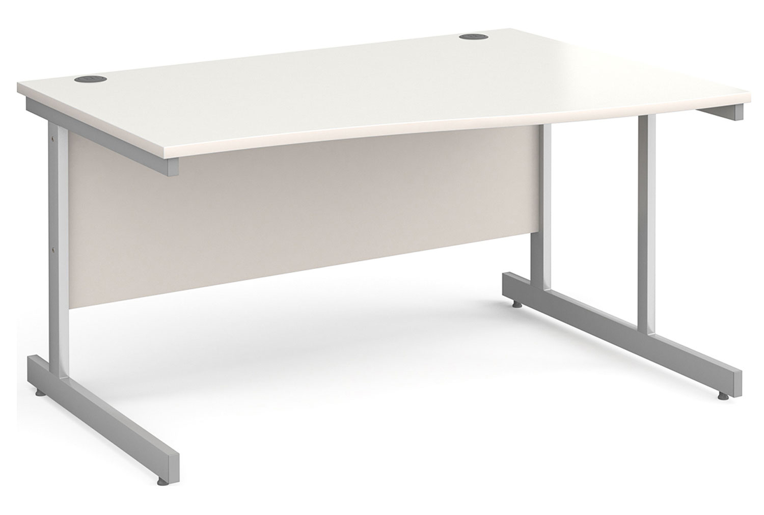 Tully I Right Hand Wave Office Desk, 140wx99/80dx73h (cm), White, Express Delivery