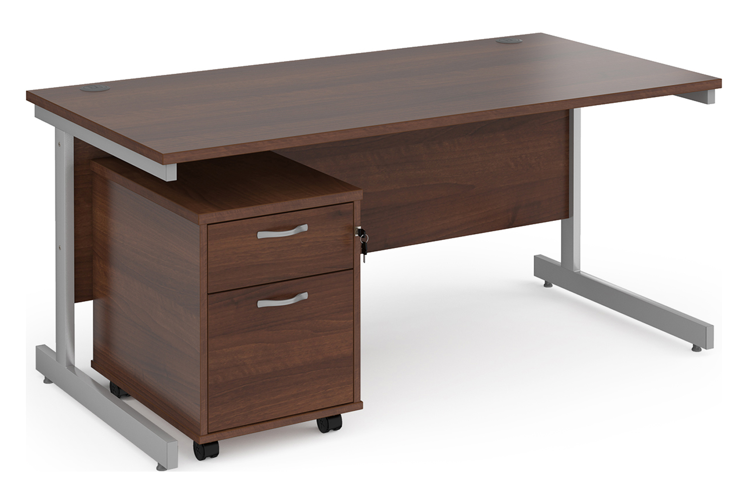 All Walnut Office Desk Bundle Deal 1, 160wx80dx73h (cm)