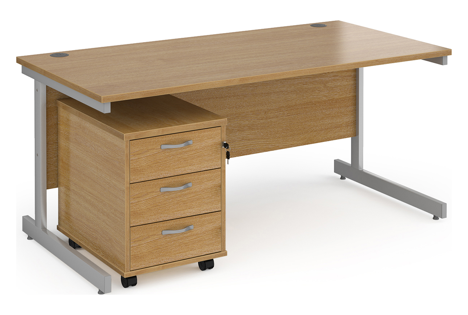 Tully I Office Desk Bundle Deal 2, 160wx80dx73h (cm), Oak
