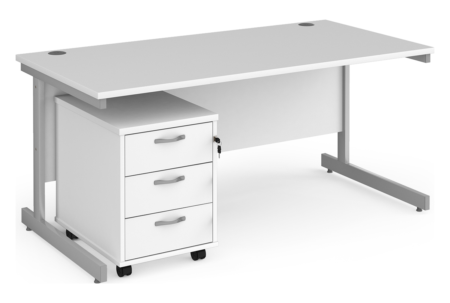 Tully I Office Desk Bundle Deal 2, 160wx80dx73h (cm), White, Express Delivery