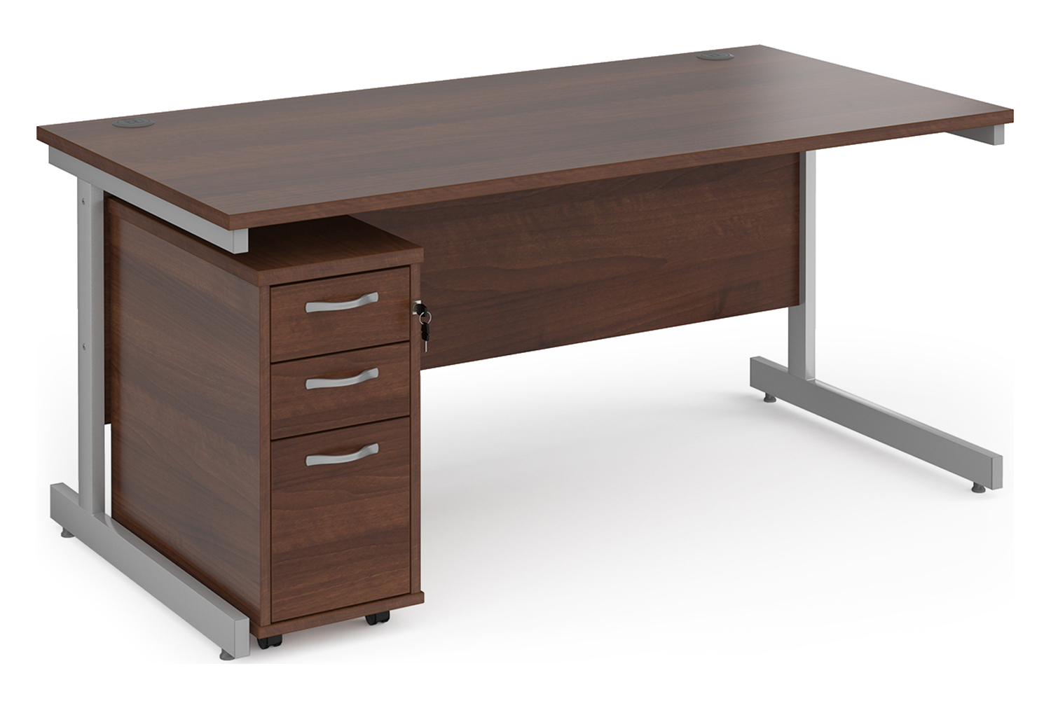 All Walnut Office Desk Bundle Deal 3, 160w (cm), Express Delivery