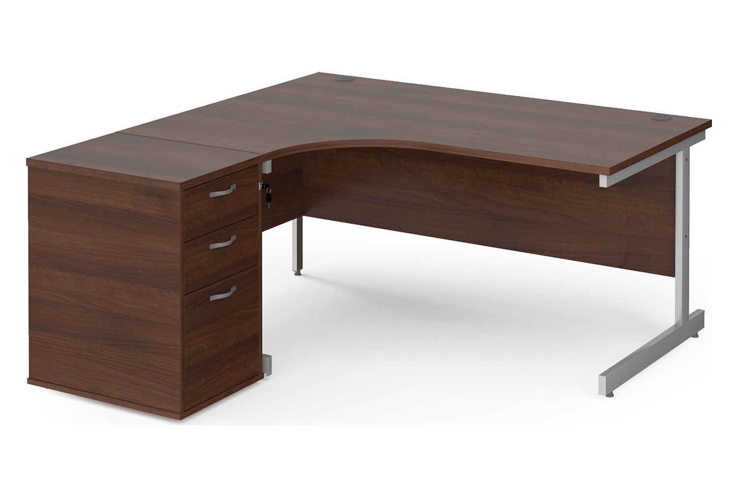 All Walnut Office Desk Bundle Deal 15, 160wx120/80dx73h (cm), Fully Installed