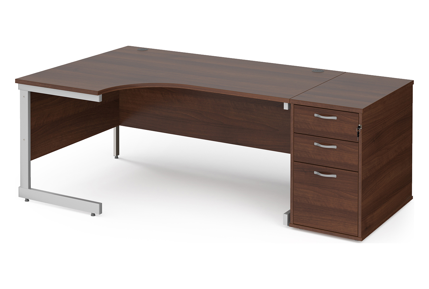 All Walnut Office Desk Bundle Deal 17, 160wx120/80dx73h (cm)