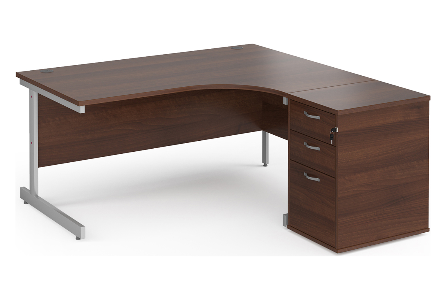 All Walnut Office Desk Bundle Deal 14, 160wx120/80dx73h (cm), Fully Installed
