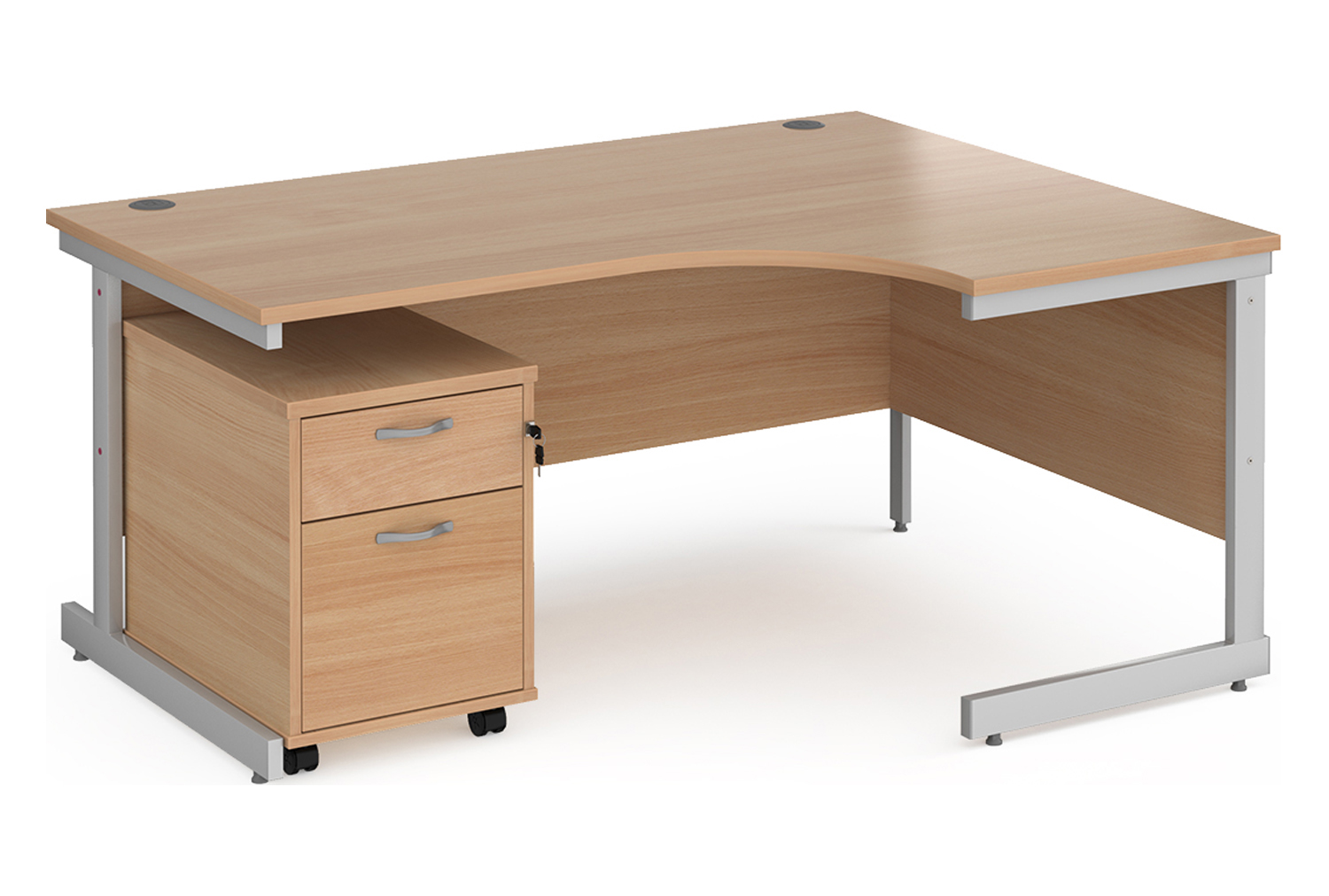 Thrifty Next-Day Office Desk Bundle Deal 6 Beech, Express Delivery
