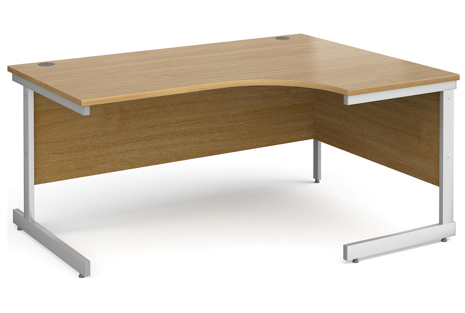 Tully I Right Hand Ergonomic Office Desk, 160wx120/80dx73h (cm), Oak, Express Delivery