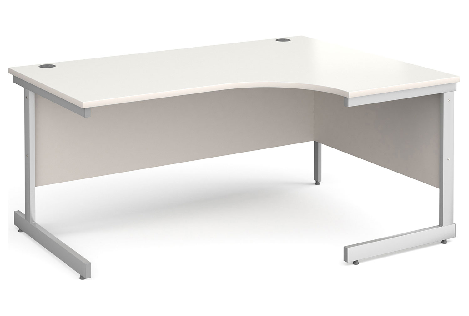 All White C-Leg Ergonomic Office Desk Right, 160wx120/80dx73h (cm), Express Delivery