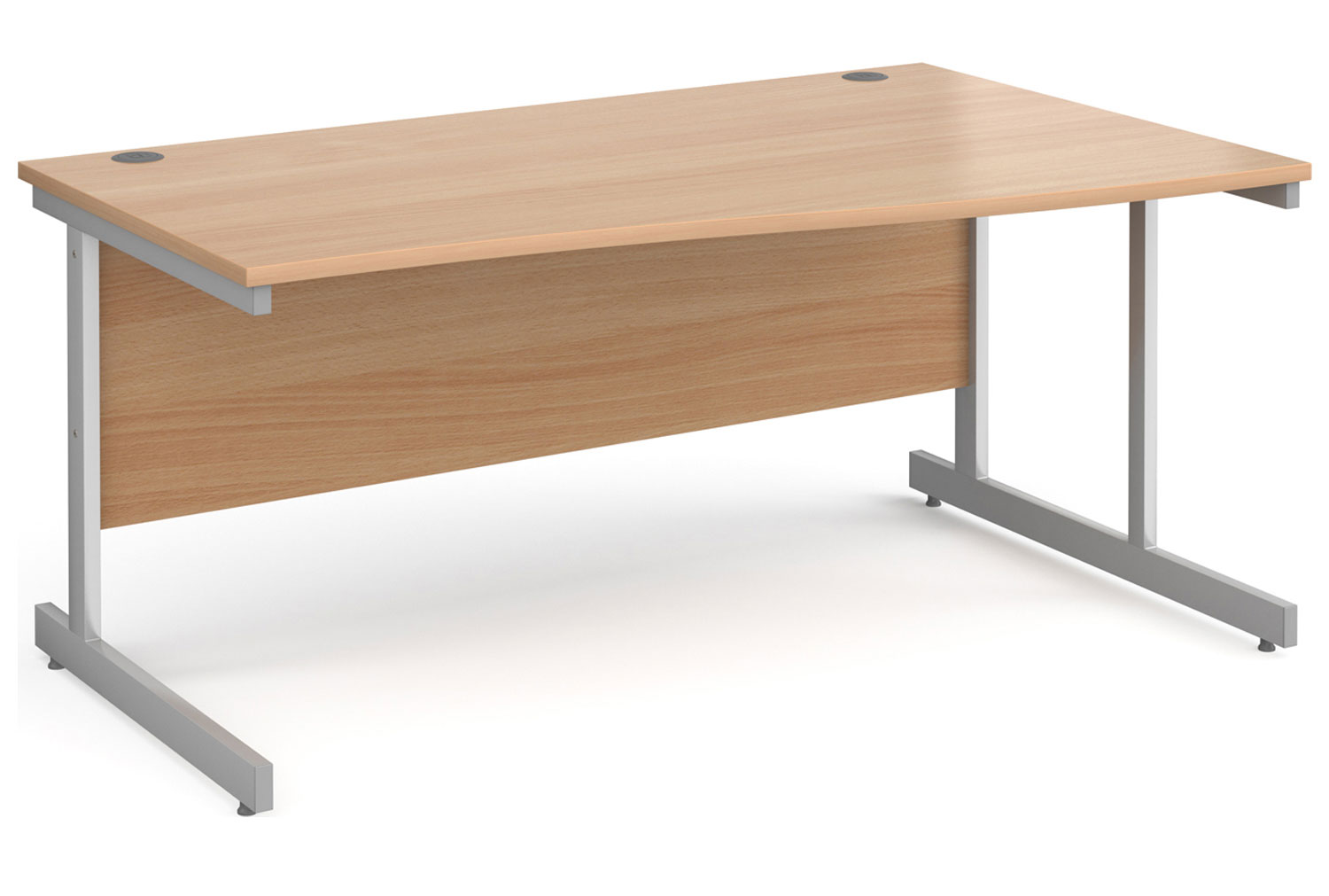 Tully I Right Hand Wave Office Desk, 160wx99/80dx73h (cm), Beech, Express Delivery