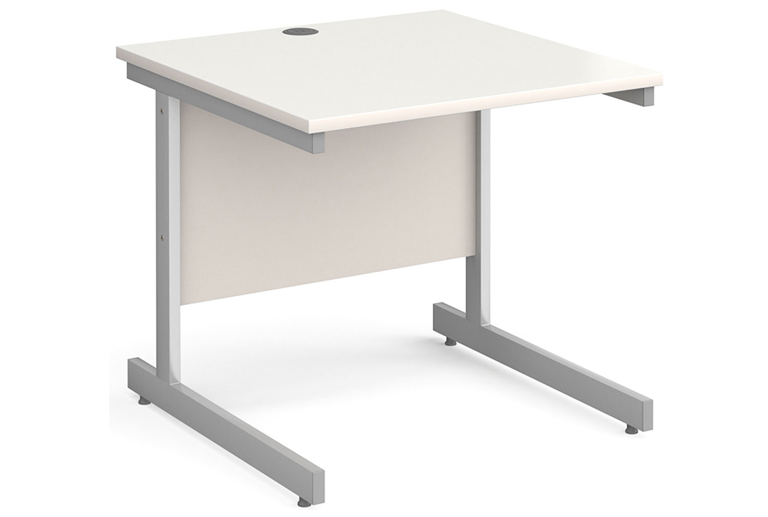 Thrifty Next-Day Rectangular Office Desk White, 80wx80dx73h (cm), Express Delivery
