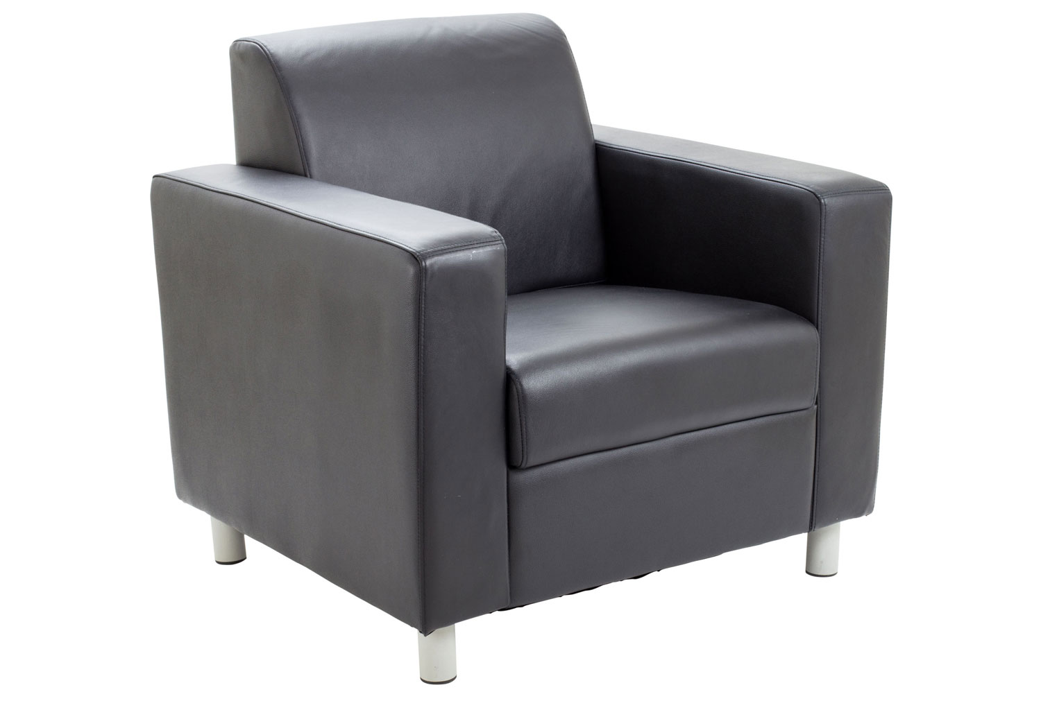 Tobins Single Leather Armchair, Black, Fully Installed