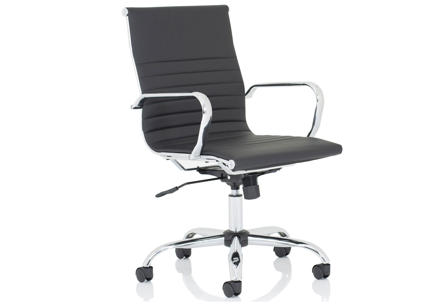 Besos Medium Back Bonded Leather Executive Office Chair (Black), Fully Installed