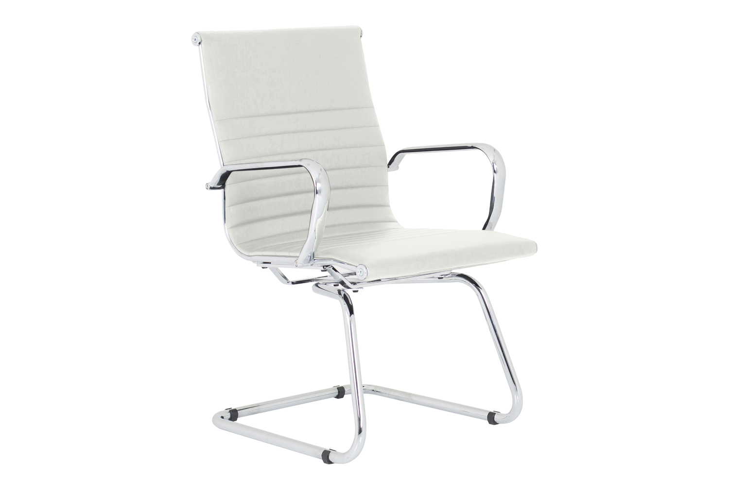 Besos Bonded Leather Cantilever Chair (White)