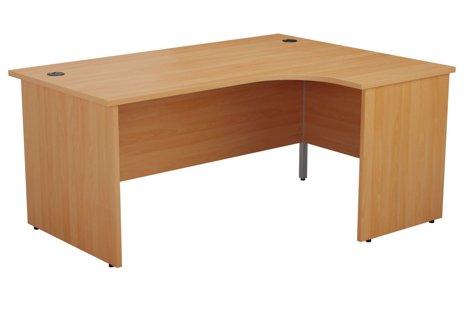 Proteus Panel End Right Hand Ergonomic Office Desk, 180wx120/80dx73h (cm), Beech, Fully Installed