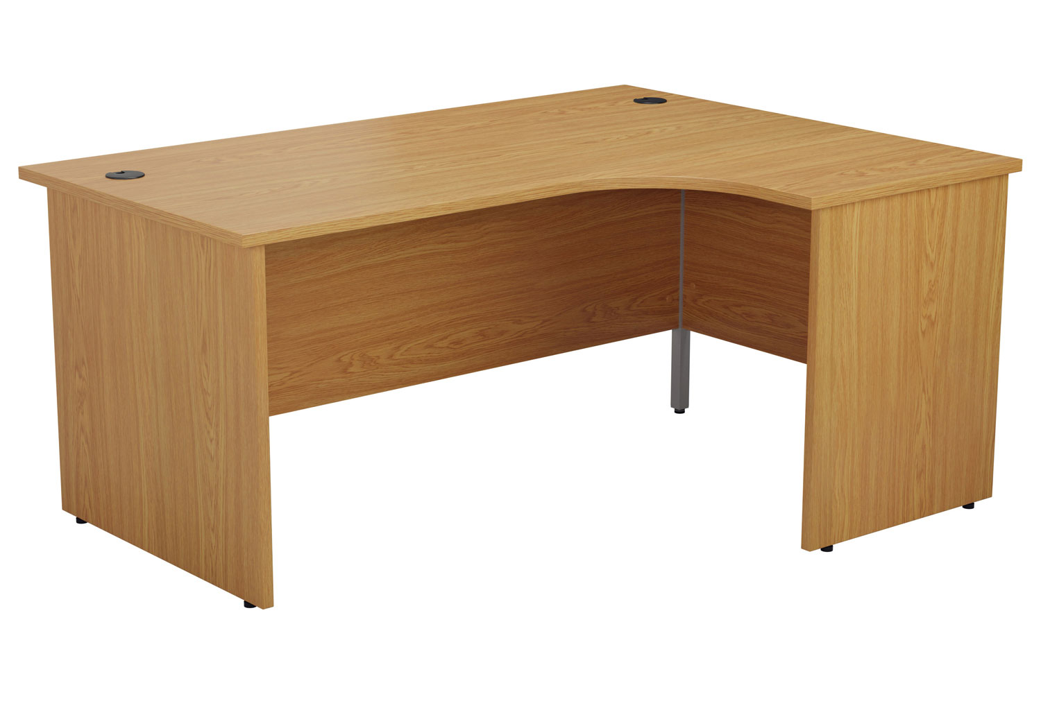Proteus Panel End Right Hand Ergonomic Office Desk, 180wx120/80dx73h (cm), Oak, Fully Installed