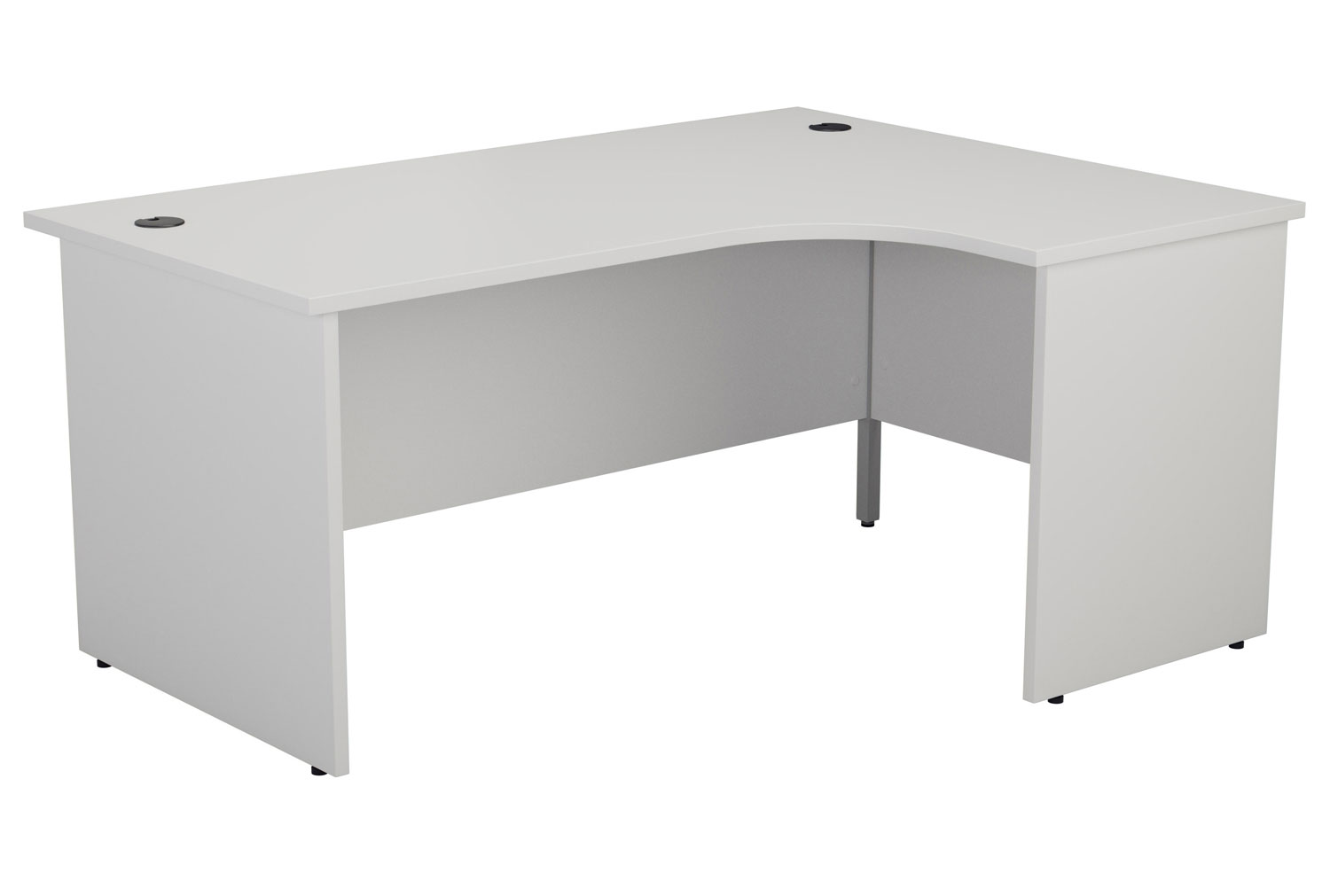 Proteus Panel End Right Hand Ergonomic Office Desk, 160wx120/80dx73h (cm), White